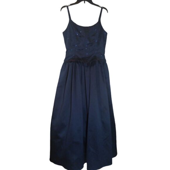 Jessica McClintock Gunne Sax navy blue sequined corset prom/ball gown 11/12 - Picture 5 of 11